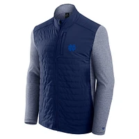 Veste zippée entièrement ton sur avec logo principal de Notre Dame Fighting Irish pour homme la marque Fanatics Navy