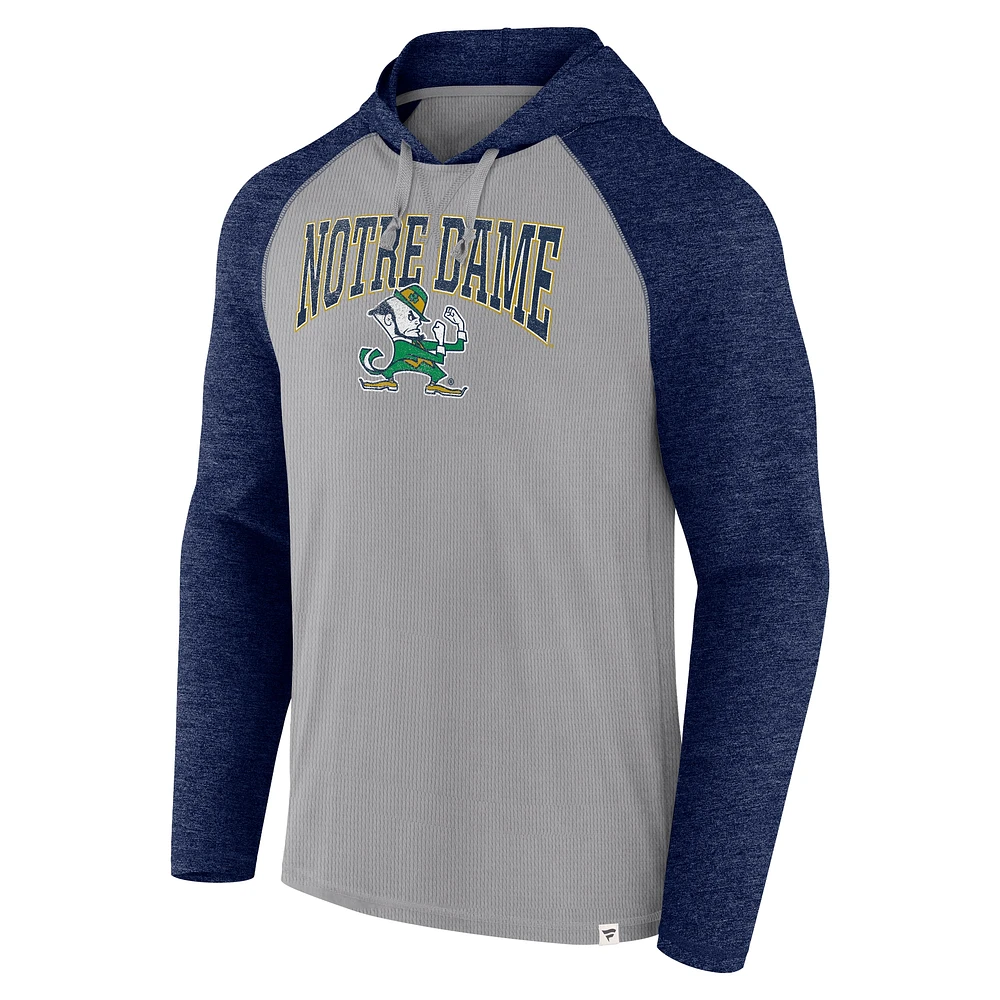 T-shirt à capuche manches longues de transition Fanatics Steel Notre Dame Fighting Irish Qualifier pour hommes