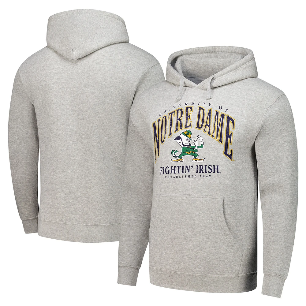 Men's Heather Gray Notre Dame Fighting Irish Tall Arch Essential Pullover Hoodie