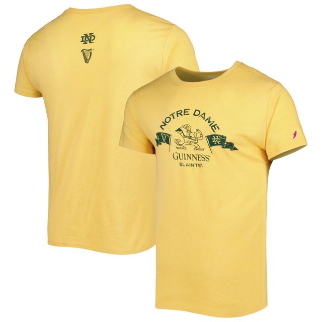 T-shirt à trois mélanges pour homme League Collegiate Wear Gold Notre Dame Fighting Irish Guinness Victory Falls