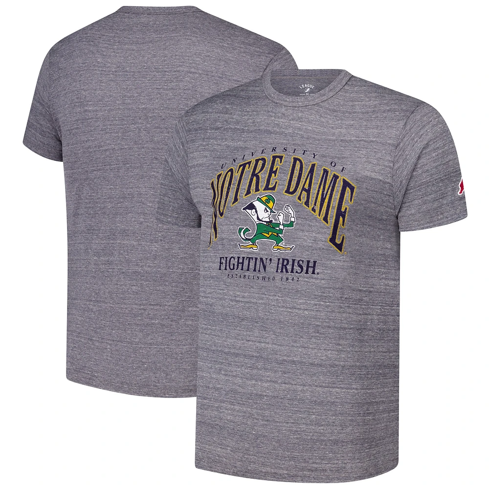 Men's League Collegiate Wear Heather Gray Notre Dame Fighting Irish Tall Arch 2.0 Victory Falls Tri-Blend T-Shirt