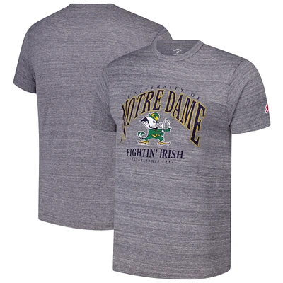 Men's League Collegiate Wear Heather Gray Notre Dame Fighting Irish Tall Arch 2.0 Victory Falls Tri-Blend T-Shirt