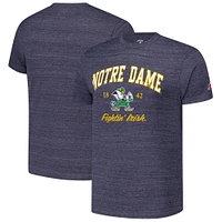 Men's League Collegiate Wear Heather Navy Notre Dame Fighting Irish Arch Script Victory Falls Tri-Blend T-Shirt