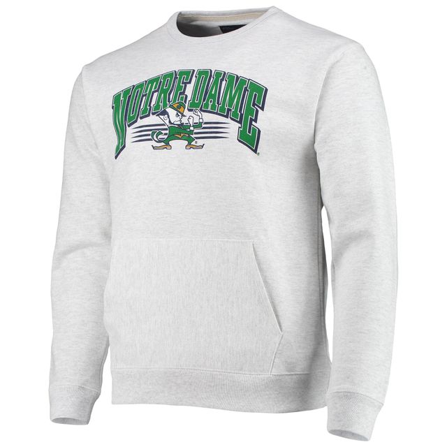 Men's League Collegiate Wear Heathered Grey Notre Dame Fighting Irish Upperclassman Pocket Pullover Sweatshirt