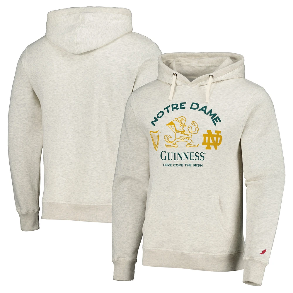 Men's League Collegiate Wear Oatmeal Notre Dame Fighting Irish Guinness Stadium Pullover Hoodie