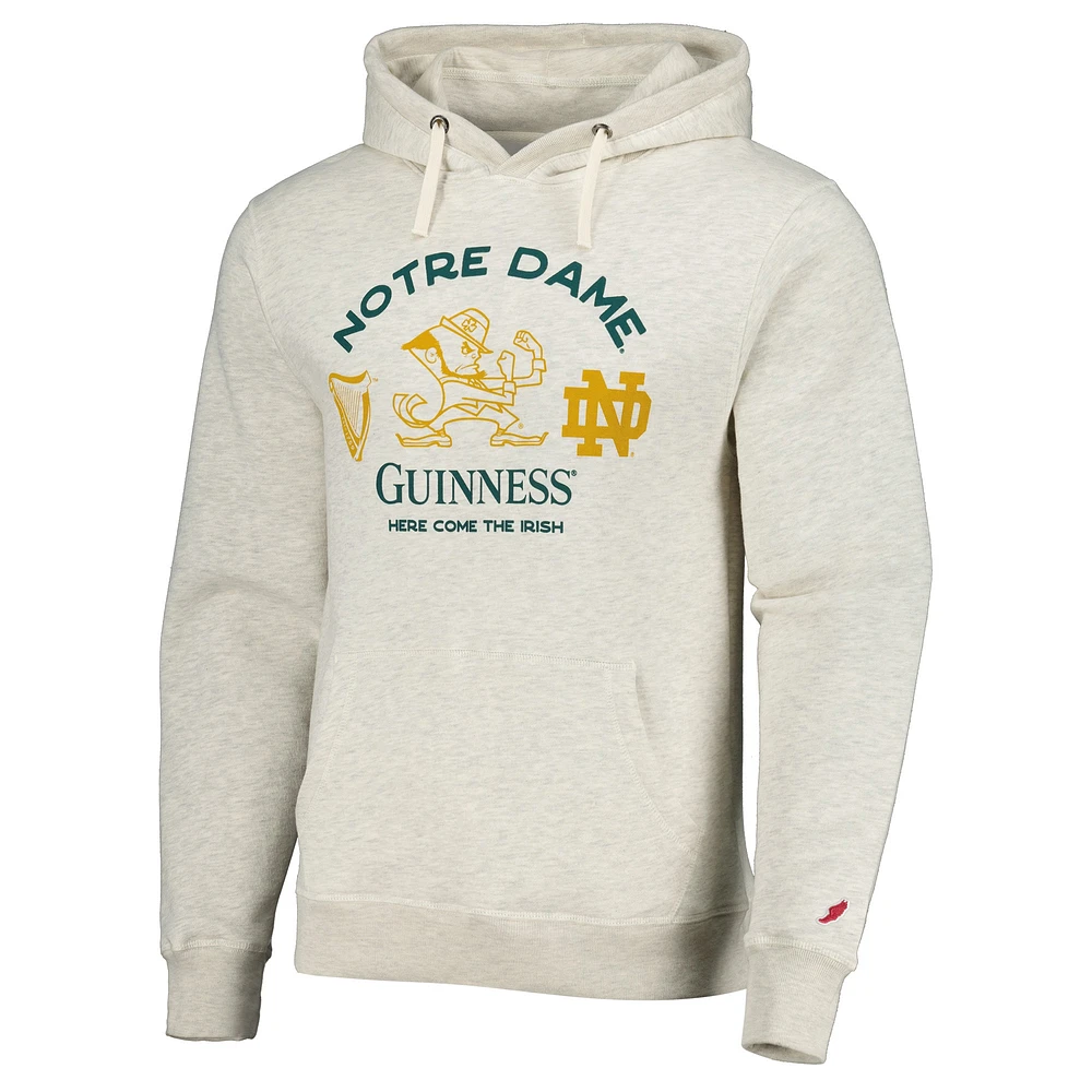 Men's League Collegiate Wear Oatmeal Notre Dame Fighting Irish Guinness Stadium Pullover Hoodie