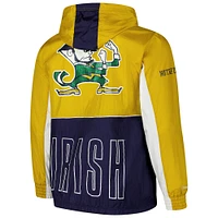 Men's Mitchell & Ness Navy Notre Dame Fighting Irish Big Shot Premium Full-Zip Windbreaker