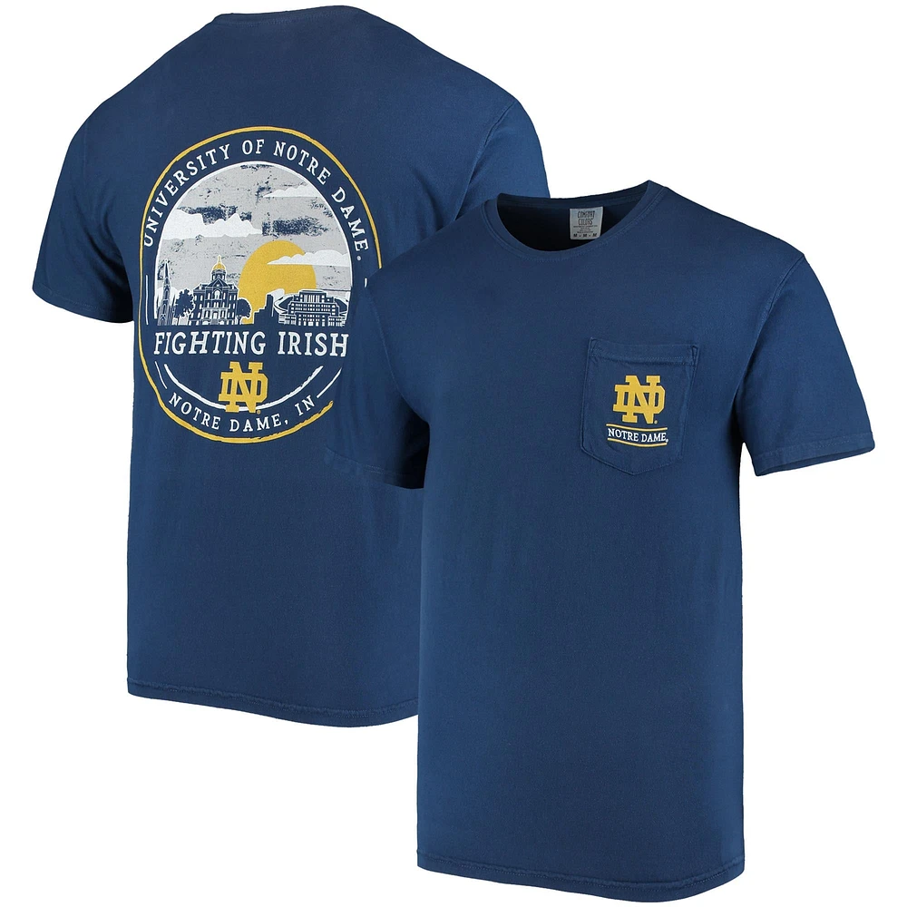 T-shirt Homme Bleu Marine Notre Dame Fighting Irish Circle Campus Scene