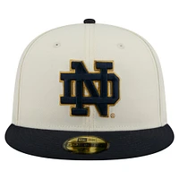 Men's New Era Cream Notre Dame Fighting Irish Chrome 59FIFTY Fitted Hat