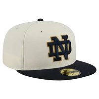 Men's New Era Cream Notre Dame Fighting Irish Chrome 59FIFTY Fitted Hat