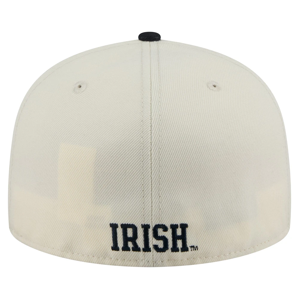 Men's New Era Cream Notre Dame Fighting Irish Chrome 59FIFTY Fitted Hat