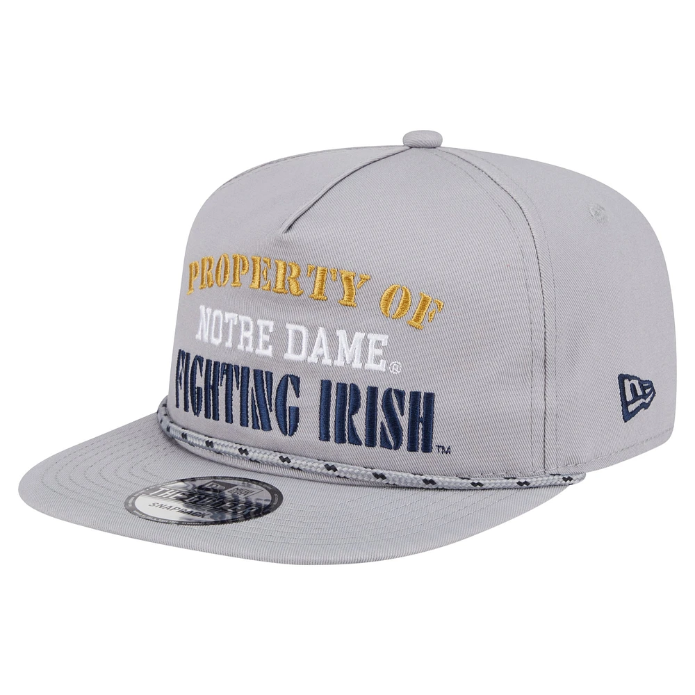Casquette ajustable grise style golfeur Fighting Irish de Notre Dame pour homme de New Era