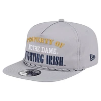 Casquette ajustable grise style golfeur Fighting Irish de Notre Dame pour homme de New Era