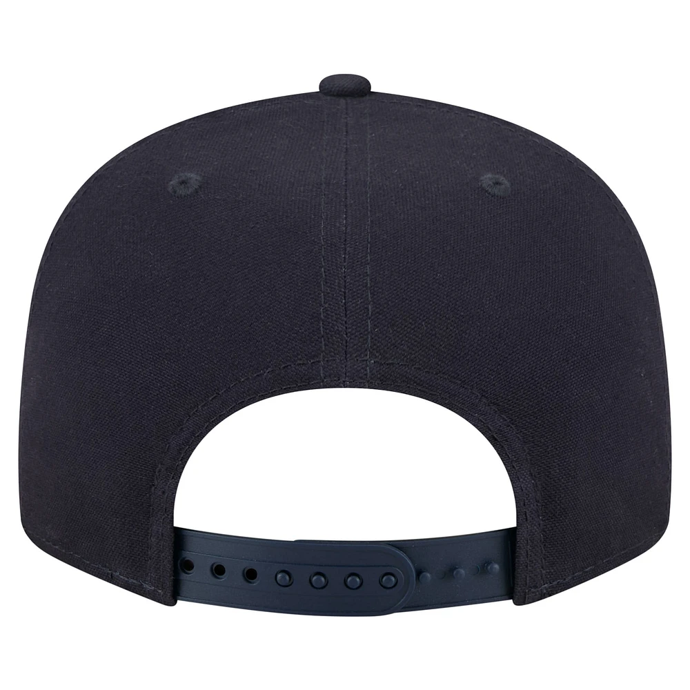 Men's New Era Navy Notre Dame Fighting Irish Adventure Canvas Split Panel 9FIFTY Snapback Hat