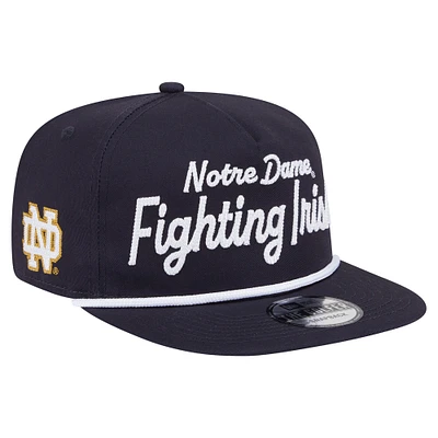 Men's New Era Navy Notre Dame Fighting Irish Adventure Team Text Golfer Snapback Hat