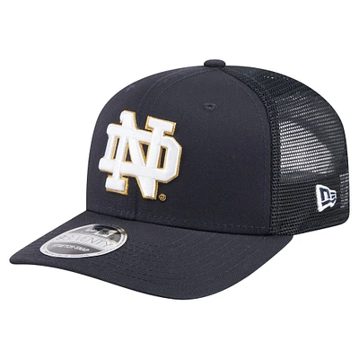 Men's New Era Navy Notre Dame Fighting Irish Primary 9SEVENTY Trucker Stretch-Snap Hat