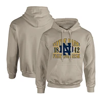 Men's  Tan Notre Dame Fighting Irish Upper Arch Letters Pullover Hoodie