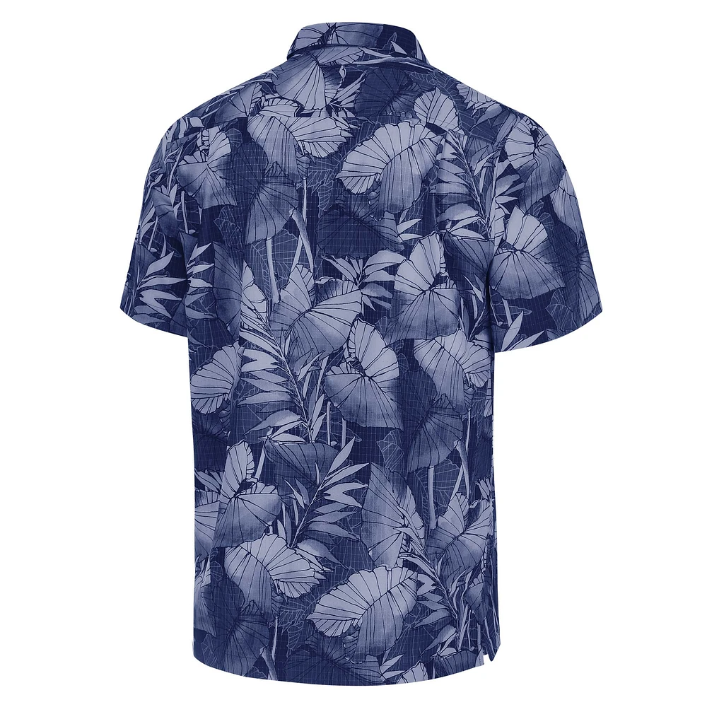 Chemise boutonnée Tommy Bahama bleue pour homme Notre Dame Fighting Irish Coast Nuevo Fronds