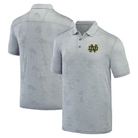 Men's Tommy Bahama Gray Notre Dame Fighting Irish Sport Palm Coast Palmera IslandZone Polo