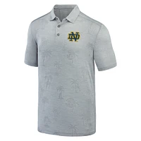 Polo Tommy Bahama gris Notre Dame Fighting Irish Sport Palm Coast Palmera IslandZone pour hommes