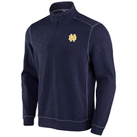 Men's Tommy Bahama Navy Notre Dame Fighting Irish Big & Tall Tobago Bay Tri-Blend Quarter-Zip Sweatshirt