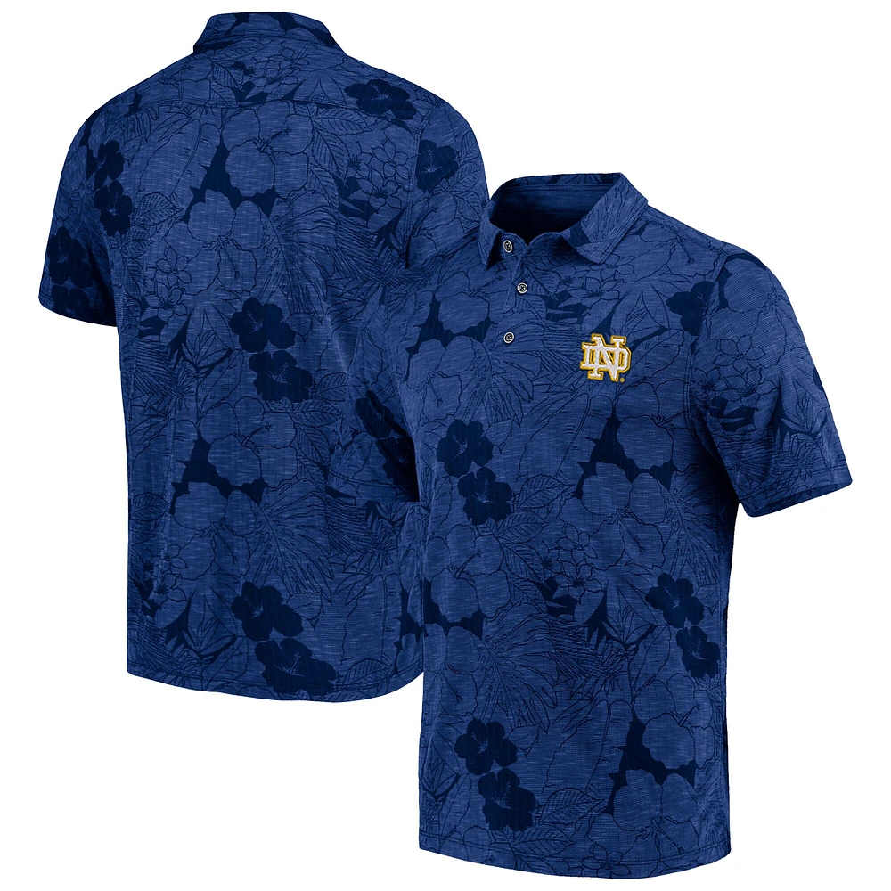 Polo Tommy Bahama Navy Notre Dame Fighting Irish Miramar Blooms pour hommes