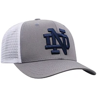 Men's Top of the World Gray/White Notre Dame Fighting Irish Victory Baseline Trucker Adjustable Hat