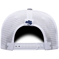 Men's Top of the World Gray/White Notre Dame Fighting Irish Victory Baseline Trucker Adjustable Hat