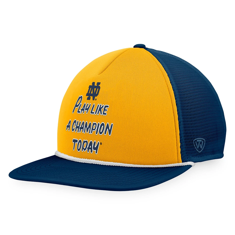 NUT ND NAVY GOLD NCAA TOP 2024 ND PLACT - FOAM TRUCKER HATMENSTR