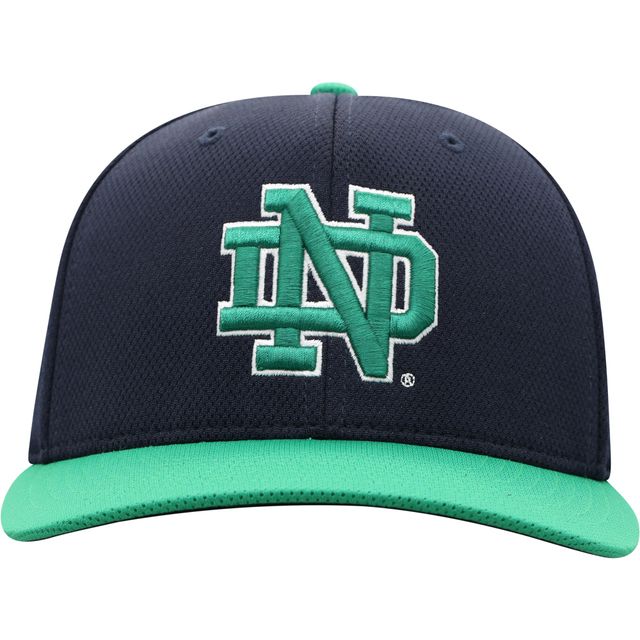 Chapeau Notre Dame Fighting Irish Two-Tone Reflex Hybrid Tech Flex bleu marine/vert pour homme