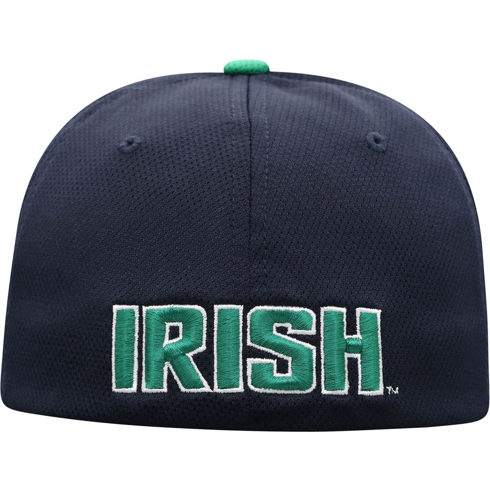 Men's Top of the World Navy/Green Notre Dame Fighting Irish Two-Tone Reflex Hybrid Tech Flex Hat