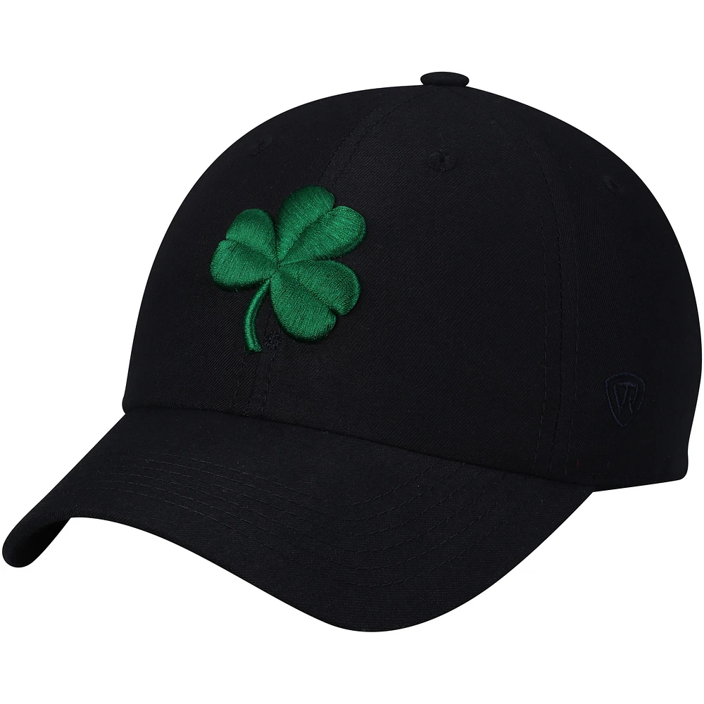 Casquette ajustable Top of the World pour homme, bleu marine, motif Notre Dame Fighting Irish Clover Staple