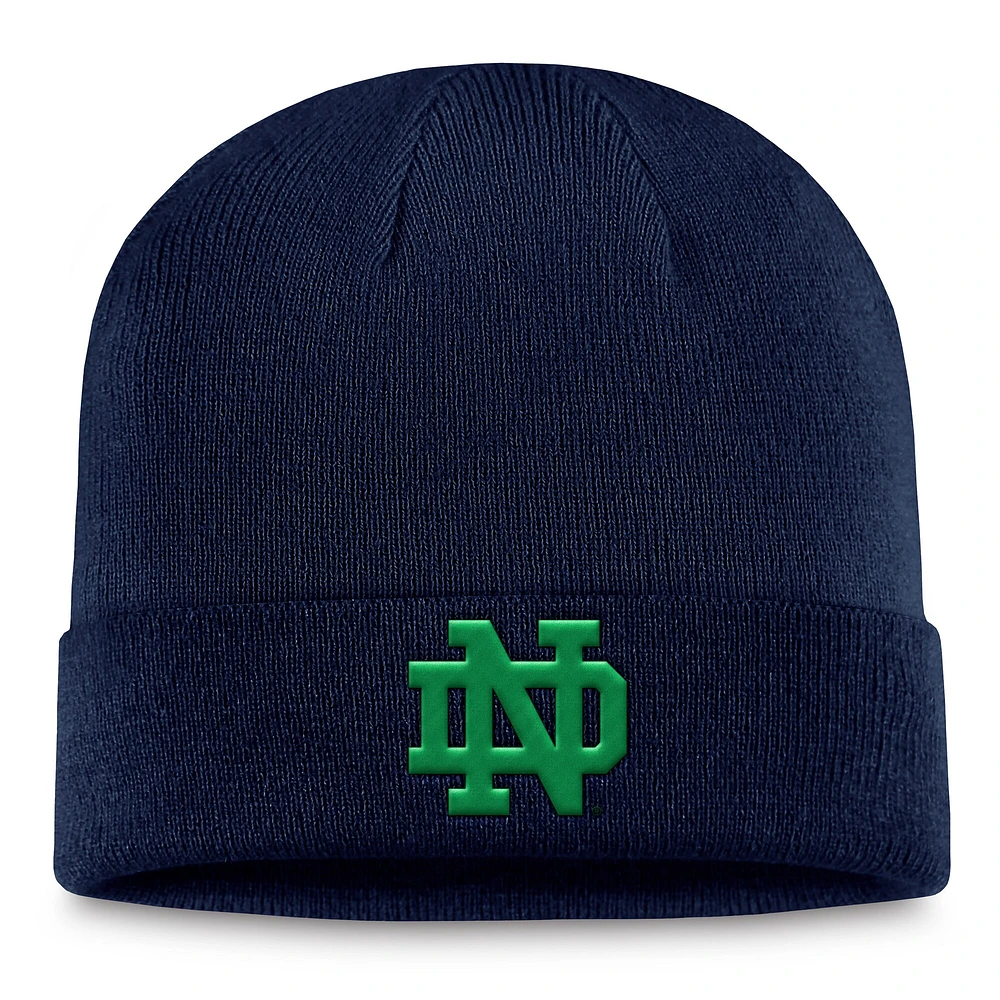 Bonnet en tricot à revers bleu marine Notre Dame Fighting Irish pour homme Top of the World