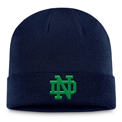 Bonnet en tricot à revers bleu marine Notre Dame Fighting Irish pour homme Top of the World