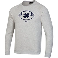 Sweat-shirt Under Armour Ash Notre Dame Fighting Irish Football Coaches Rival Raglan pour hommes