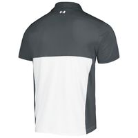 Men's Under Armour Gray/White Notre Dame Fighting Irish Green Blocked Polo Performance