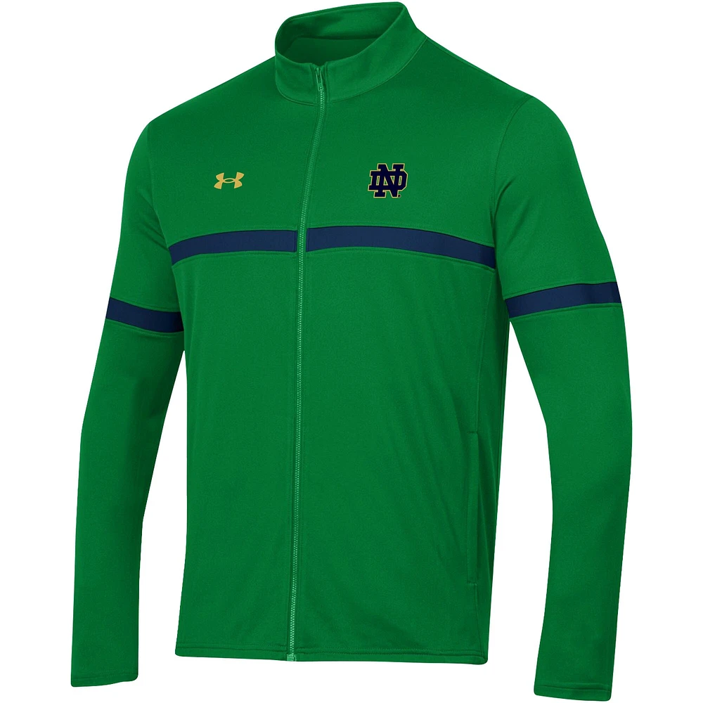 Under Armour Kelly Green Notre Dame Fighting Irish Assist Warm Up Veste entièrement zippée pour hommes