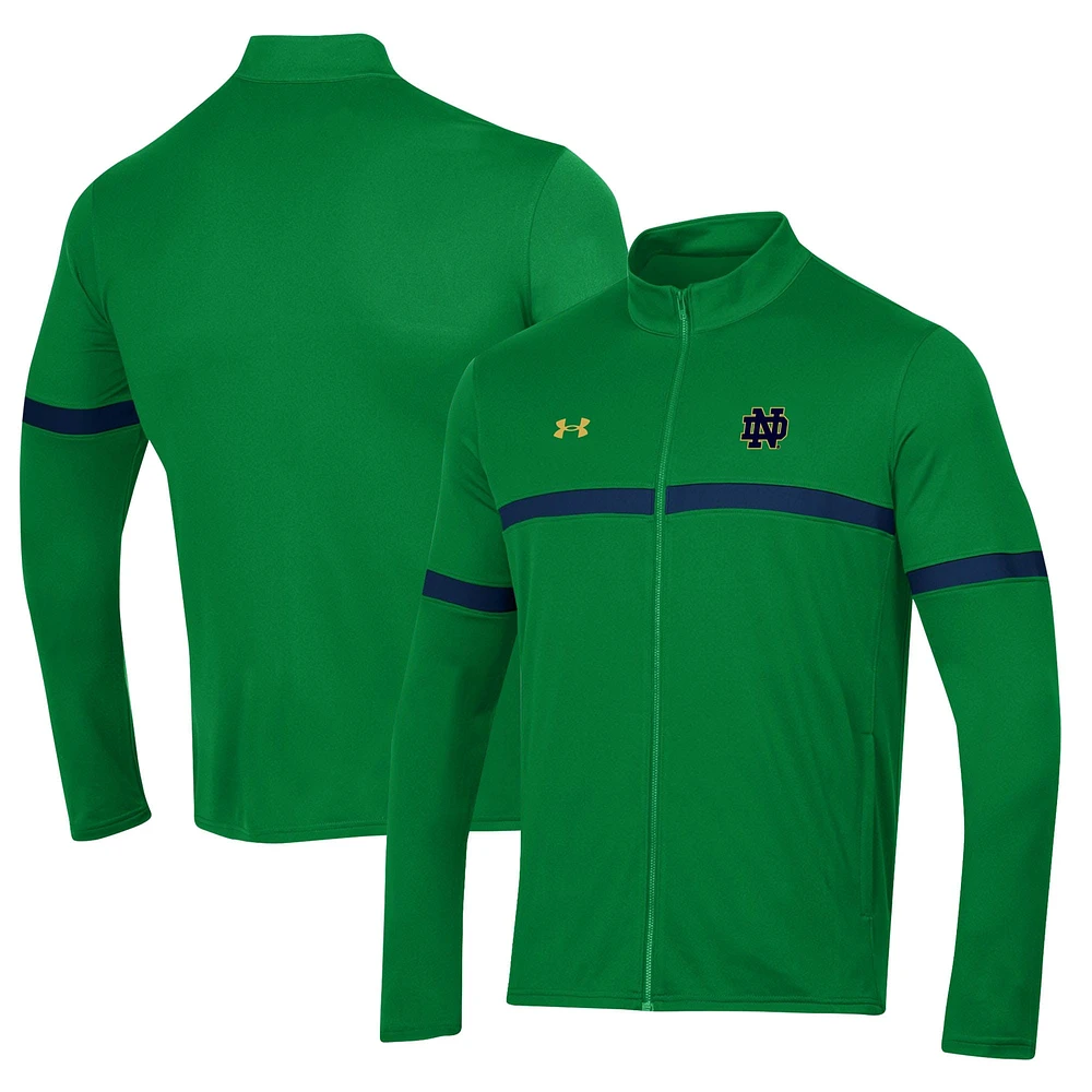 Under Armour Kelly Green Notre Dame Fighting Irish Assist Warm Up Veste entièrement zippée pour hommes