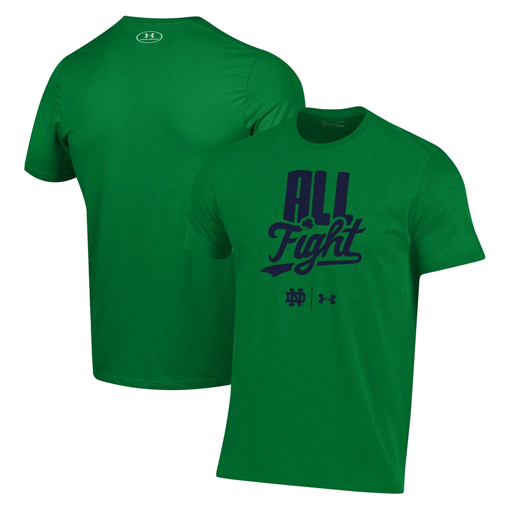 UAR ND GREEN MENS IRISH ALL FIGHT SS PERFORMANCE COTTON TEE TEEMENPFM