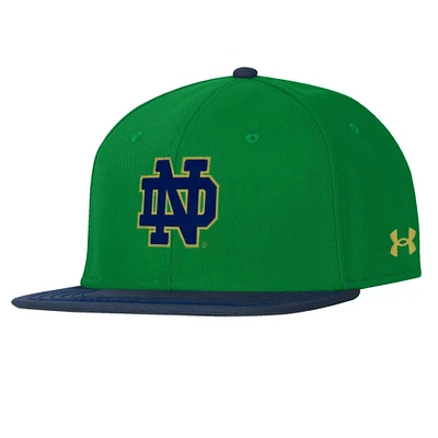 Men's Under Armour  Green Notre Dame Fighting Irish Baseball Fitted Hat