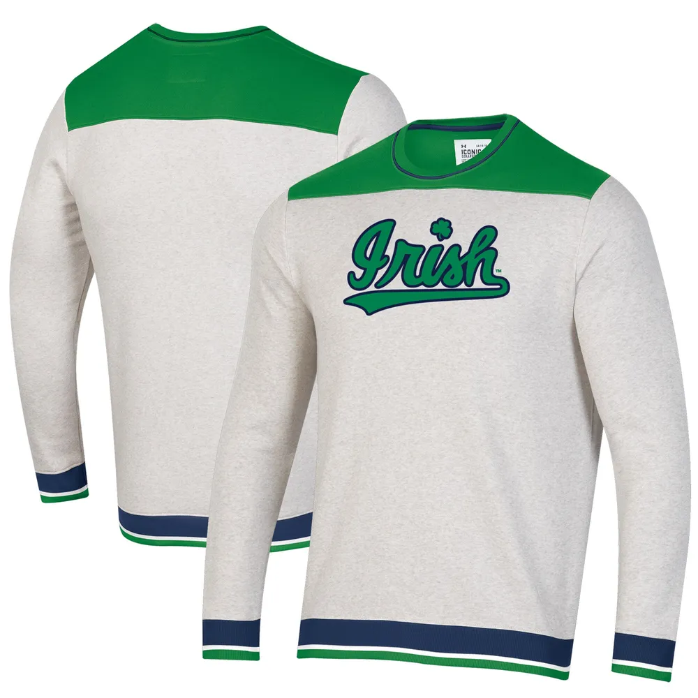 Lubricar eso es todo caricia Lids Notre Dame Fighting Irish Under Armour Iconic All Day Pullover  Sweatshirt - Heathered Oatmeal/Green | Montebello Town Center