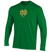 Men's Under Armour Kelly Green Notre Dame Fighting Irish 2024 Wear Performance Long Sleeve T-Shirt