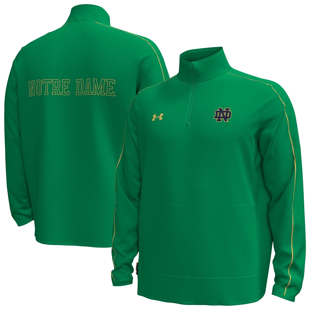 Men's Under Armour  Kelly Green Notre Dame Fighting Irish Command Quarter-Zip Sweatshirt