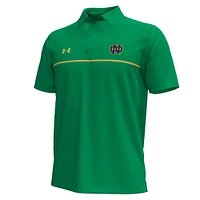 Men's Under Armour Kelly Green Notre Dame Fighting Irish Playoff Chest Stripe Performance Polo