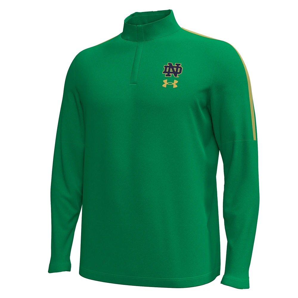 Men's Under Armour Kelly Green Notre Dame Fighting Irish Playoff Performance Quarter-Zip Jacket