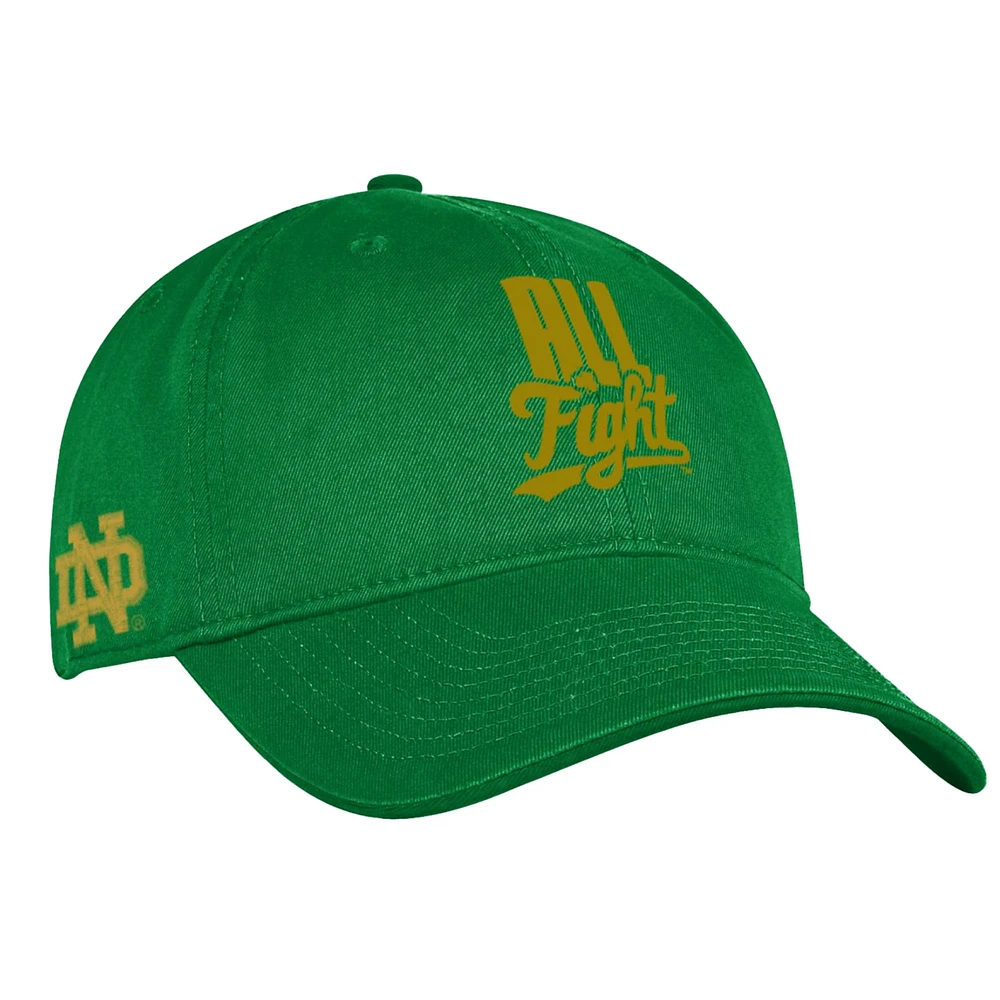 Men's Under Armour  Kelly Green Notre Dame Fighting Irish Washed Performance Cotton Adjustable Hat