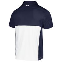 Men's Under Armour Navy/White Notre Dame Fighting Irish Green Blocked Polo Performance