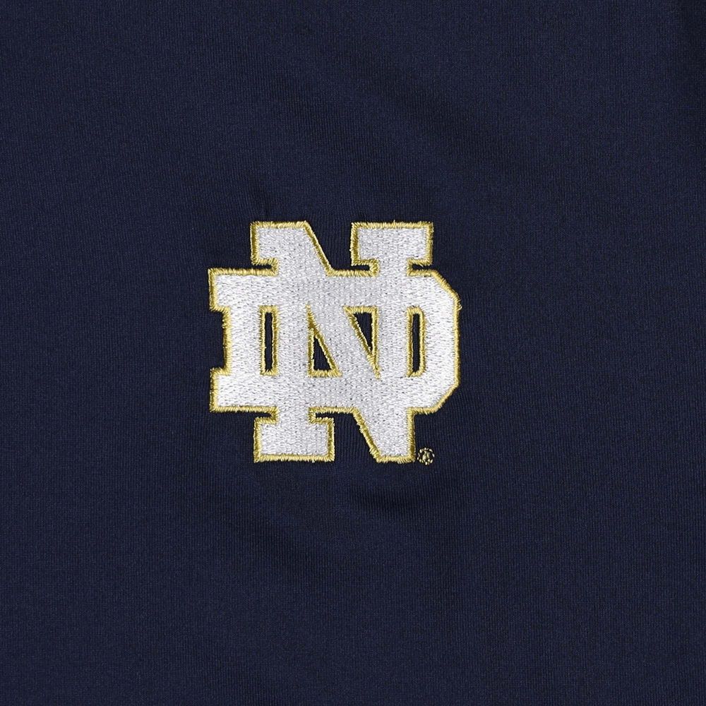 Men's Under Armour Navy/White Notre Dame Fighting Irish Green Blocked Polo Performance