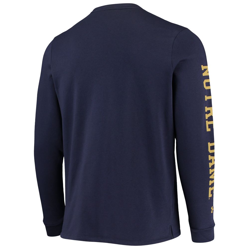 Men's Under Armour Navy Notre Dame Fighting Irish 2021 Sideline Football Fleece Pullover Sweatshirt