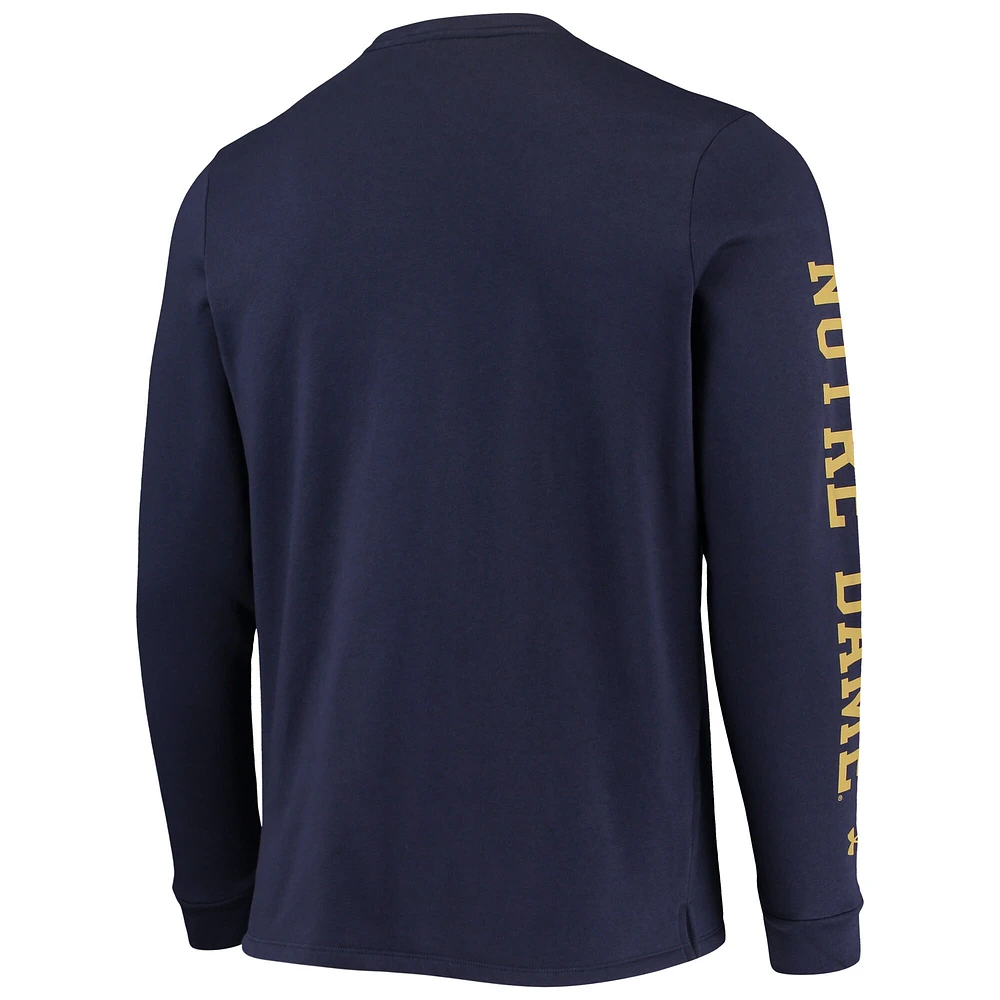 UAR ND NAVY HOMME 21 FOOTBALL SIDELINE FLEECE CREW SWTMECRW